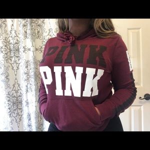 PINK maroon pull over hoodie